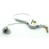 Retractable Mono Earphone 3.5mm Headphone In-Ear Single Earbud - White - Fonus M83