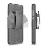 Case Holster Combo Swivel Belt Clip - Dropproof - Kickstand - Black - Fonus L33