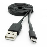 3ft Micro USB Cable Charger Cord - Flat - Black - Fonus B31