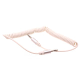 3.5mm Audio Cable Aux-in Car Stereo Speaker Cord - Coiled - White - Fonus P18