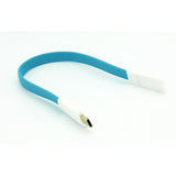 Short Micro USB Cable Charger Cord - Flat Magnetic - Blue - Fonus M77