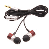 Hi-fi Sound Headphones 3.5mm Earphones -Metal Earbuds - Wood Trim - Silver - Fonus F98