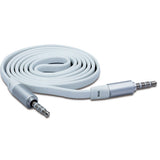 3.5mm Audio Cable Aux-in Car Stereo Speaker Cord - Flat - White - Fonus J07