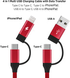 4-in-1 USB-C Cable Fast Charger Power Cord Wire USB - ZDZ47