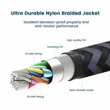 6ft Micro USB Cable Charger Cord - Braided - Gray - Fonus R39