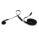 Mono Earphone 3.5mm Headphone - Flat Wired - Single Earbud - Black - Fonus J88