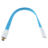 Short Micro USB Cable Charger Cord - Flat Magnetic - Blue - Fonus M77