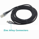 10ft Micro USB Cable Charger Cord - TPE - Black - Fonus R85