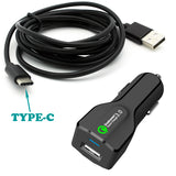 24W Fast USB Car Charger 6ft USB-C Cable - QC3.0 - Turbo Charge - Fonus K42