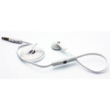 Mono Earphone 3.5mm Headphone - Flat Wired - Single Earbud - White - Fonus J87