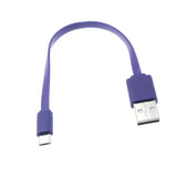 Short Micro USB Cable Charger Cord - Flat - Purple - Fonus B04