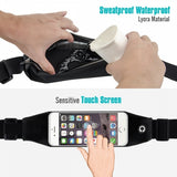 Waist Bag Sports Running Cover - Touch Screen Window - L - Reflective - Black - Fonus C66
