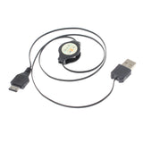 Retractable S20-Pin USB Cable Charger Cord - Black - ZA1