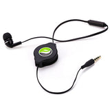 Retractable Mono Earphone 3.5mm Headphone In-Ear Single Earbud - Black - Fonus F75