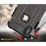 Hybrid Case Dual Layer Armor Defender Cover - Shockproof - Black - Selna L25