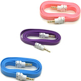 3-Pack Aux Cable   Audio Cord   3.5mm Adapter  Car Stereo Aux-in   Speaker Jack Wire  (Blue Purple Orange)  - ZDG73 1875-1