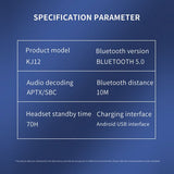 Wireless Earphone Ear-hook Headphone Boom Mic Handsfree Single Headset - ZDY47