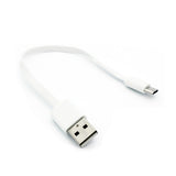 Short Micro USB Cable Charger Cord - Flat - White - Fonus B73