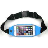 Waist Bag Sports Running Cover - Touch Screen Window - L - Reflective - Blue - Fonus J95