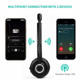 Over The Head Wireless Headphone with Boom Microphone - Black - D85
