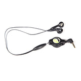 Retractable Earphones 3.5mm Headphones - In-Ear Earbuds - Black - Fonus B92