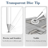 Stylus Touch Screen Pen Fiber Tip Aluminum Lightweight White - ZDZ74