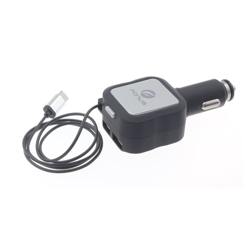 Retractable Car Charger 2-Port USB - One QC3.0 Port - USB-C - Fonus M4 –  uzid