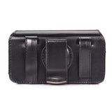 Leather Case Belt Clip Swivel Holster Cover - LCASE19 - Black - Fonus E55