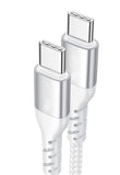 6ft USB-C to Type-C PD Cable Charger Cord - Braided - White - Fonus R19 1035-1