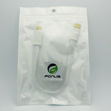 Short Micro USB Cable Charger Cord - Flat - Magnetic - White - Fonus M46