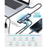 7-in-1 USB-C to 4K HDMI Adapter PD Port HDTV Adapter Charger Port MicroSD Slot TV Video Hub - ZDS78