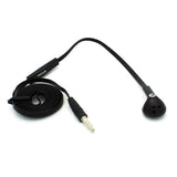 Mono Earphone 3.5mm Headphone - Flat Wired - Single Earbud - Black - Fonus J88