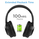 Over the Head Wireless Headphones Folding Headset - Black - L82