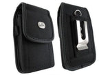 Case Belt Clip Canvas Rugged Holster - Vertical Cover - LCASE42 - Black - D25