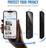 Belt Clip Case and 3 Pack Privacy Screen Protector Swivel Holster Tempered Glass Kickstand Cover Anti-Spy Anti-Peep - ZDA49+3Z26
