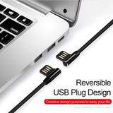 6ft USB-C Cable Charger Cord -90 Degree Right Angle - Braided - Black - Fonus R31