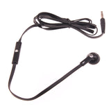 Mono Earphone 3.5mm Headphone - Flat Wired - Single Earbud - Black - Fonus J88