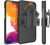 Belt Clip Case and 3 Pack Screen Protector Swivel Holster Tempered Glass Kickstand Cover 9H Hardness Anti-Glare - ZDC26+3F34
