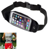 Waist Bag Sports Running Cover - Touch Screen Window - M - Reflective - Black - Fonus M55