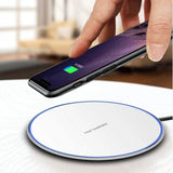 15W Wireless Charger Fast Charging Pad Slim Quick Charge White