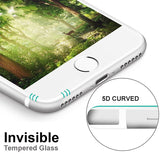 iPhone 7/8 Plus - Tempered Glass Screen Protector - HD Clear - 5D Curved - Full Cover - White