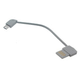 Short Micro USB Charger Cable Power Cord - Flat - Gray - Fonus L94