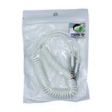 3.5mm Audio Cable Aux-in Car Stereo Speaker Cord - Coiled - White - Fonus P18