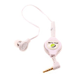 Retractable Mono Earphone 3.5mm Headphone In-Ear Single Earbud - White - Fonus M83