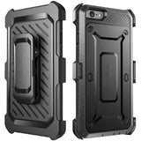 Hybrid Case Rugged Holster Swivel Belt Clip - Built-in Screen Protector - Black - Selna L02