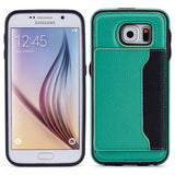 Leather Case Luxury Wallet Cover Credit Card ID Slot Stand - Green - Selna N88