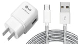 LG 18W Fast Home Charger 6ft USB-C Cable Power Cord - White - TYPE-C 1361-1