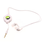Retractable Earphones 3.5mm Headphones - In-Ear Earbuds - White - Fonus S38