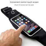 Waist Bag Sports Running Cover - Touch Screen Window - L - Reflective - Black - Fonus C66