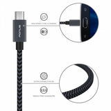 6ft Micro USB Cable Charger Cord - Braided - Gray - Fonus R39